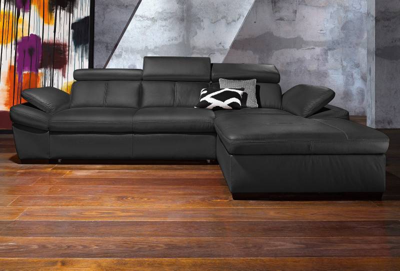 exxpo - sofa fashion Ecksofa »Salerno, klassisch modernes Funktionssofa, hoher Sitzkomfort, L-Form«, inkl. Kopf- und Armteilverstellung, wahlweise mit Bettfunktion von exxpo - sofa fashion