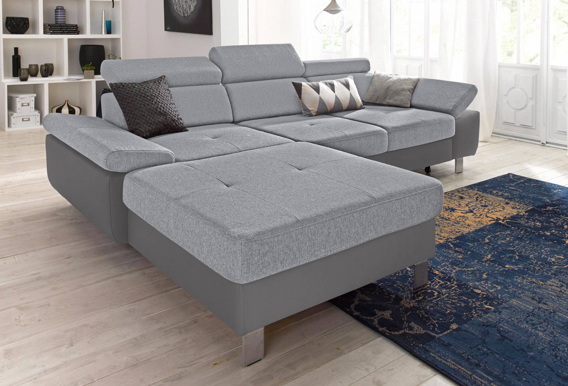 exxpo - sofa fashion Ecksofa »Locarno, hochwertiger Sitzkomfort, bequeme Armlehnen, L-Form«, inkl. Kopf- und Armteilverstellung, wahlweise mit Bettfunktion von exxpo - sofa fashion