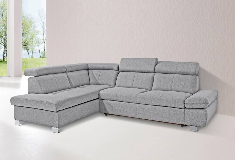 exxpo - sofa fashion Ecksofa »Happy, inkl. Kopf- und Armteilverstellung, L-Form«, mit Ottomane, wahlweise mit Bettfunktion und Bettkasten von exxpo - sofa fashion