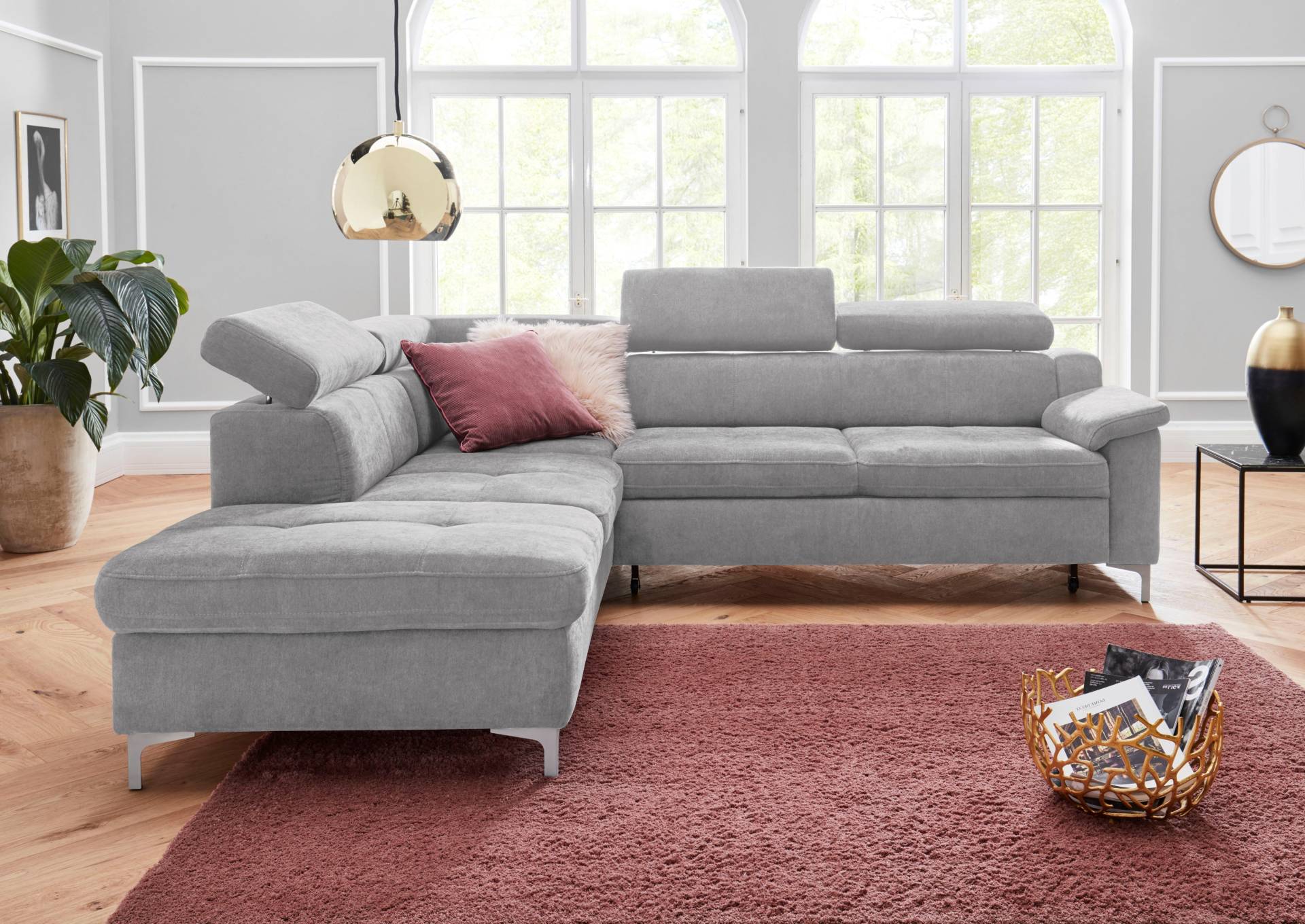 exxpo - sofa fashion Ecksofa »Florenz, komfortabel und bequem, tolle Detailverarbeitung, L-Form«, inkl. Kopfteilverstellung, wahlweise mit Bettfunktion und Bettkasten von exxpo - sofa fashion