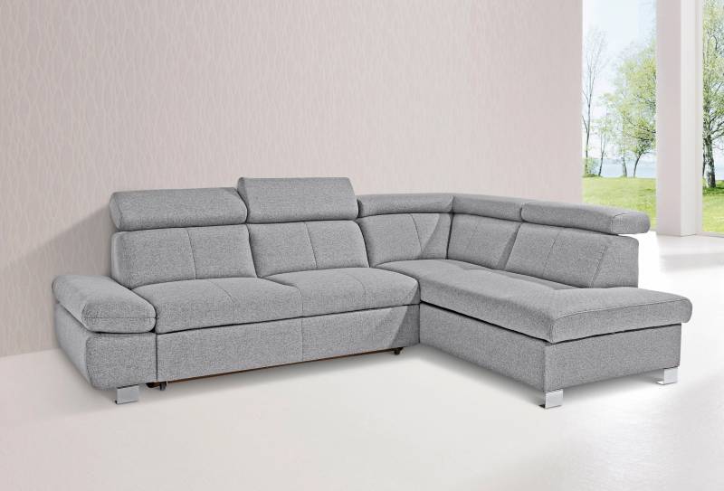 exxpo - sofa fashion Ecksofa »Happy, inkl. Kopf- und Armteilverstellung, L-Form«, mit Ottomane, wahlweise mit Bettfunktion und Bettkasten von exxpo - sofa fashion