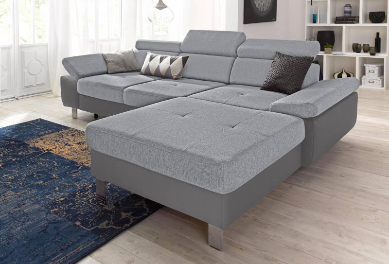 exxpo - sofa fashion Ecksofa »Locarno, hochwertiger Sitzkomfort, bequeme Armlehnen, L-Form«, inkl. Kopf- und Armteilverstellung, wahlweise mit Bettfunktion von exxpo - sofa fashion