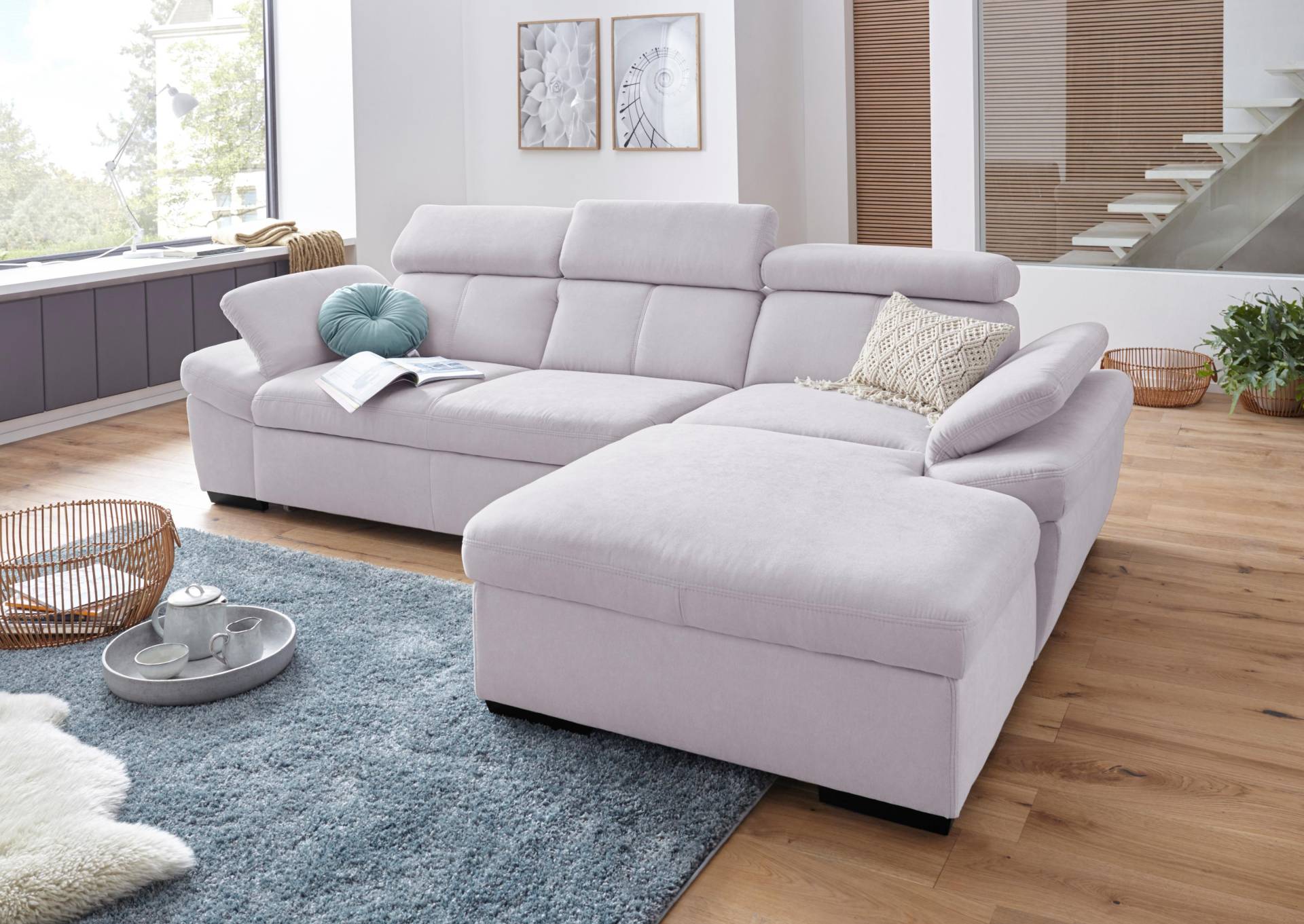 exxpo - sofa fashion Ecksofa »Salerno, inkl. Kopf- und Armteilverstellung, elegant & bequem, L-Form«, wahlweise mit Bettfunktion und Bettkasten, tolle Detailverarbeitung von exxpo - sofa fashion