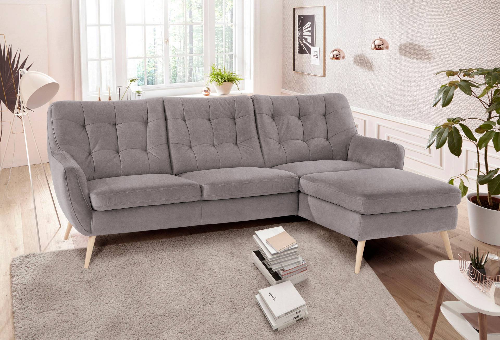 exxpo - sofa fashion Ecksofa »Scandi, bequem, aufwendige Rückenpolsterung für mehr Sitzkomfort«, L-Form, aktuelle Farben in hochwertigen Bezugsqualitäten von exxpo - sofa fashion