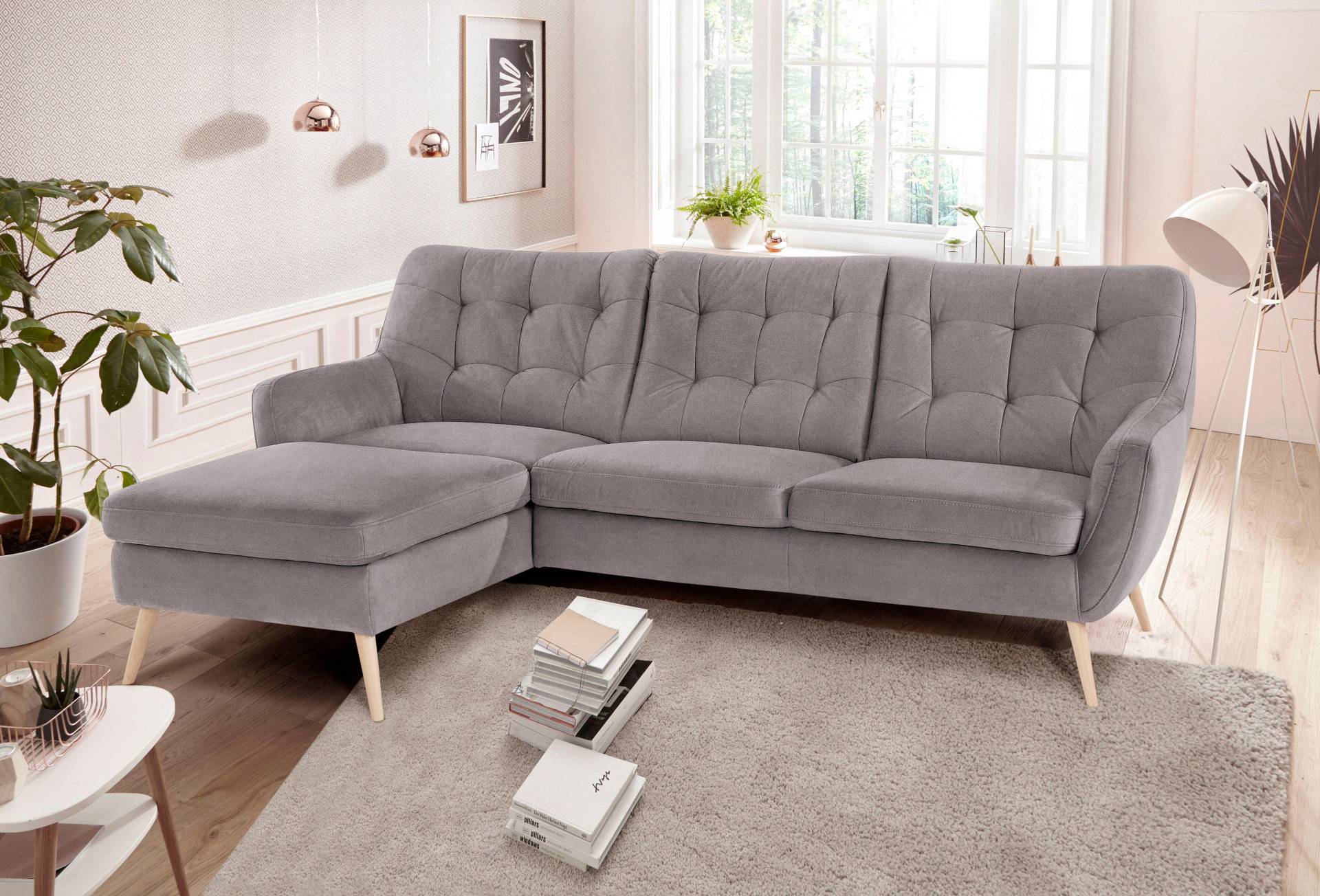 exxpo - sofa fashion Ecksofa »Scandi, bequem, aufwendige Rückenpolsterung für mehr Sitzkomfort«, L-Form, aktuelle Farben in hochwertigen Bezugsqualitäten von exxpo - sofa fashion