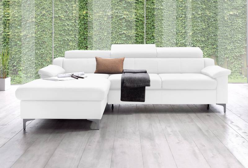 exxpo - sofa fashion Ecksofa »Florenz, aktuelles Design, komfortabler Sitz und bequemen Armlehnen«, mit Kopfteilverstellung, wahlweise Bettfunktion, L-Form von exxpo - sofa fashion