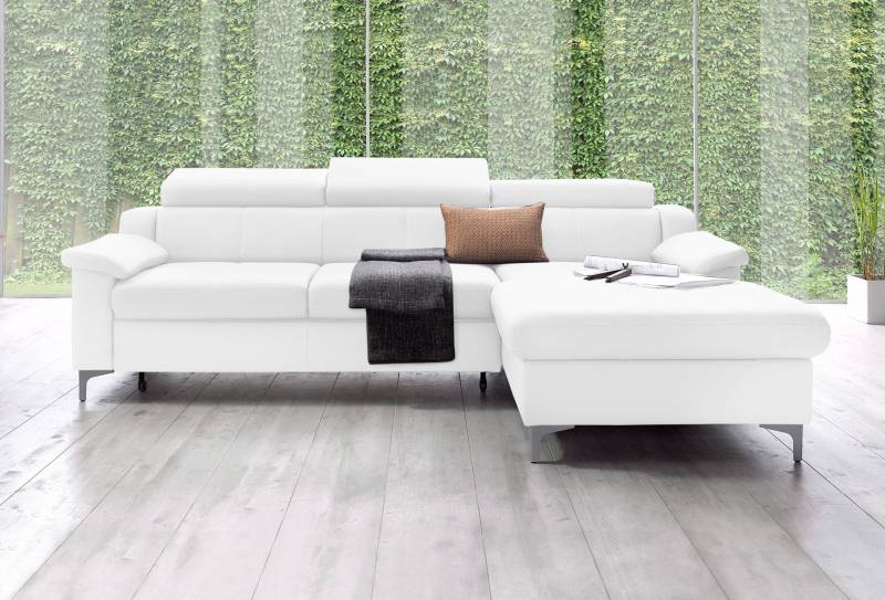 exxpo - sofa fashion Ecksofa »Florenz, aktuelles Design, komfortabler Sitz und bequemen Armlehnen«, mit Kopfteilverstellung, wahlweise Bettfunktion, L-Form von exxpo - sofa fashion