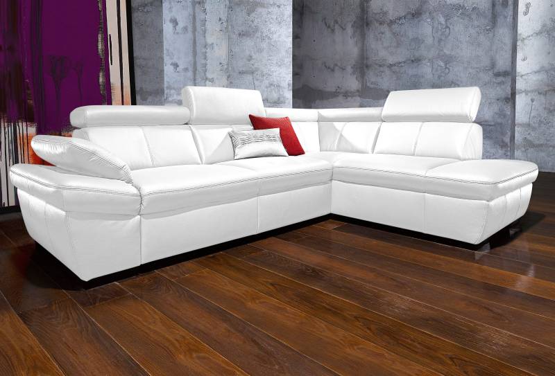 exxpo - sofa fashion Ecksofa »Salerno, klassisch modernes Funktionssofa, hoher Sitzkomfort, L-Form«, inkl. Kopf- und Armteilverstellung, wahlweise mit Bettfunktion von exxpo - sofa fashion