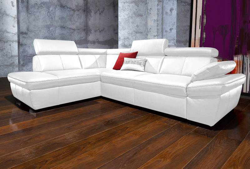 exxpo - sofa fashion Ecksofa »Salerno, klassisch modernes Funktionssofa, hoher Sitzkomfort, L-Form«, inkl. Kopf- und Armteilverstellung, wahlweise mit Bettfunktion von exxpo - sofa fashion