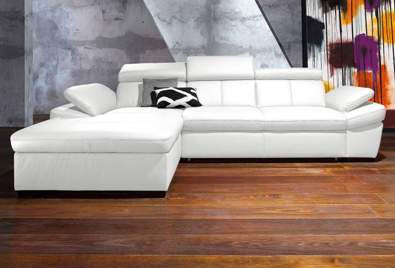 exxpo - sofa fashion Ecksofa »Salerno, klassisch modernes Funktionssofa, hoher Sitzkomfort, L-Form«, inkl. Kopf- und Armteilverstellung, wahlweise mit Bettfunktion von exxpo - sofa fashion