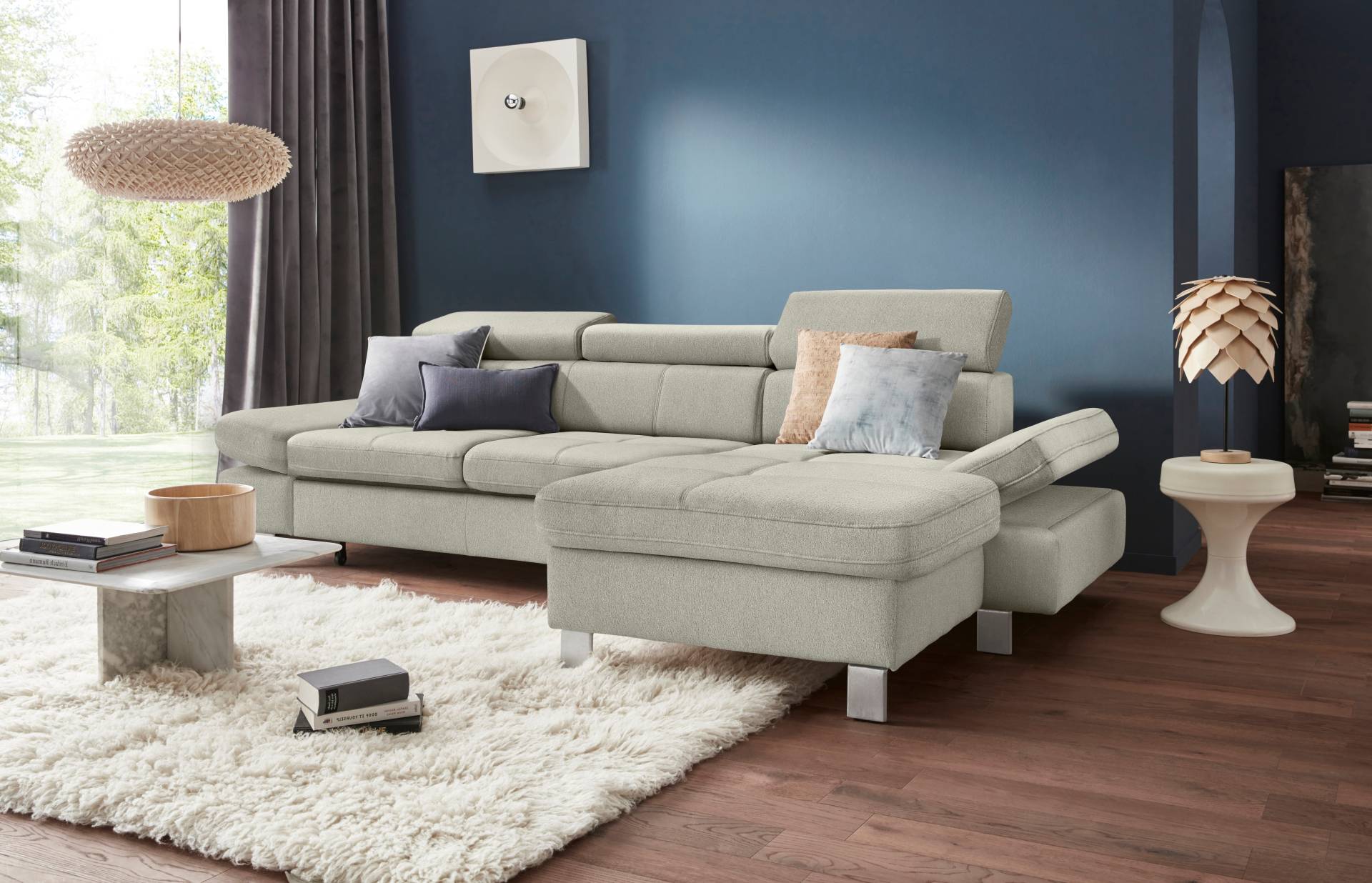 exxpo - sofa fashion Ecksofa »Fiji, hochwertige Detailverarbeitung im Sitz und Rücken, L-Form«, bequem durch Kopf- und Armteilverstellung, wahlweise mit Bettfunktion von exxpo - sofa fashion