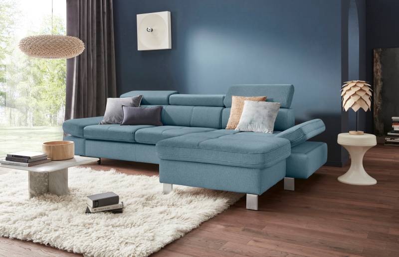 exxpo - sofa fashion Ecksofa »Fiji, hochwertige Detailverarbeitung im Sitz und Rücken, L-Form«, bequem durch Kopf- und Armteilverstellung, wahlweise mit Bettfunktion von exxpo - sofa fashion