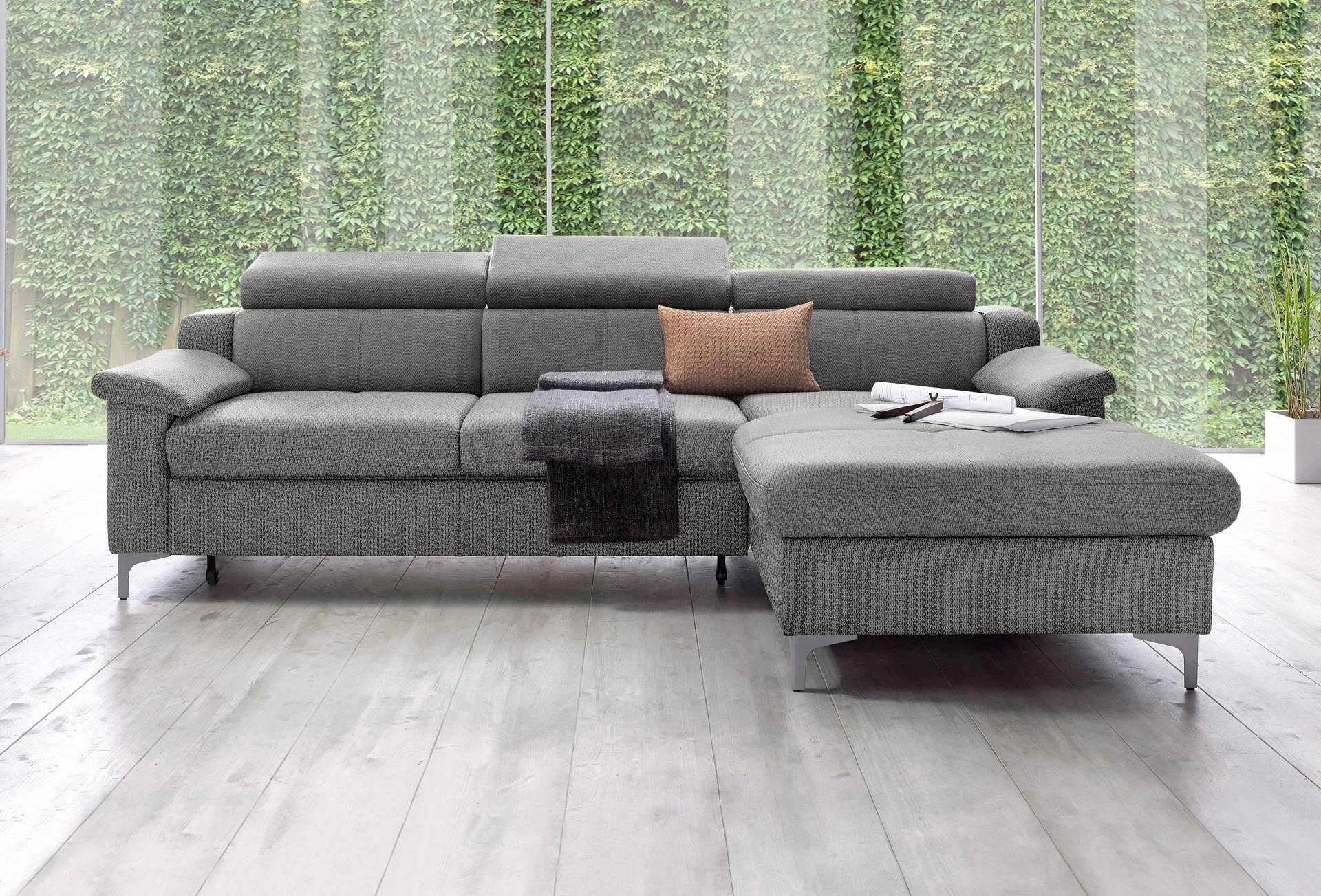 exxpo - sofa fashion Ecksofa »Florenz, aktuelles Design, komfortabler Sitz und bequemen Armlehnen«, mit Kopfteilverstellung, wahlweise Bettfunktion, L-Form von exxpo - sofa fashion