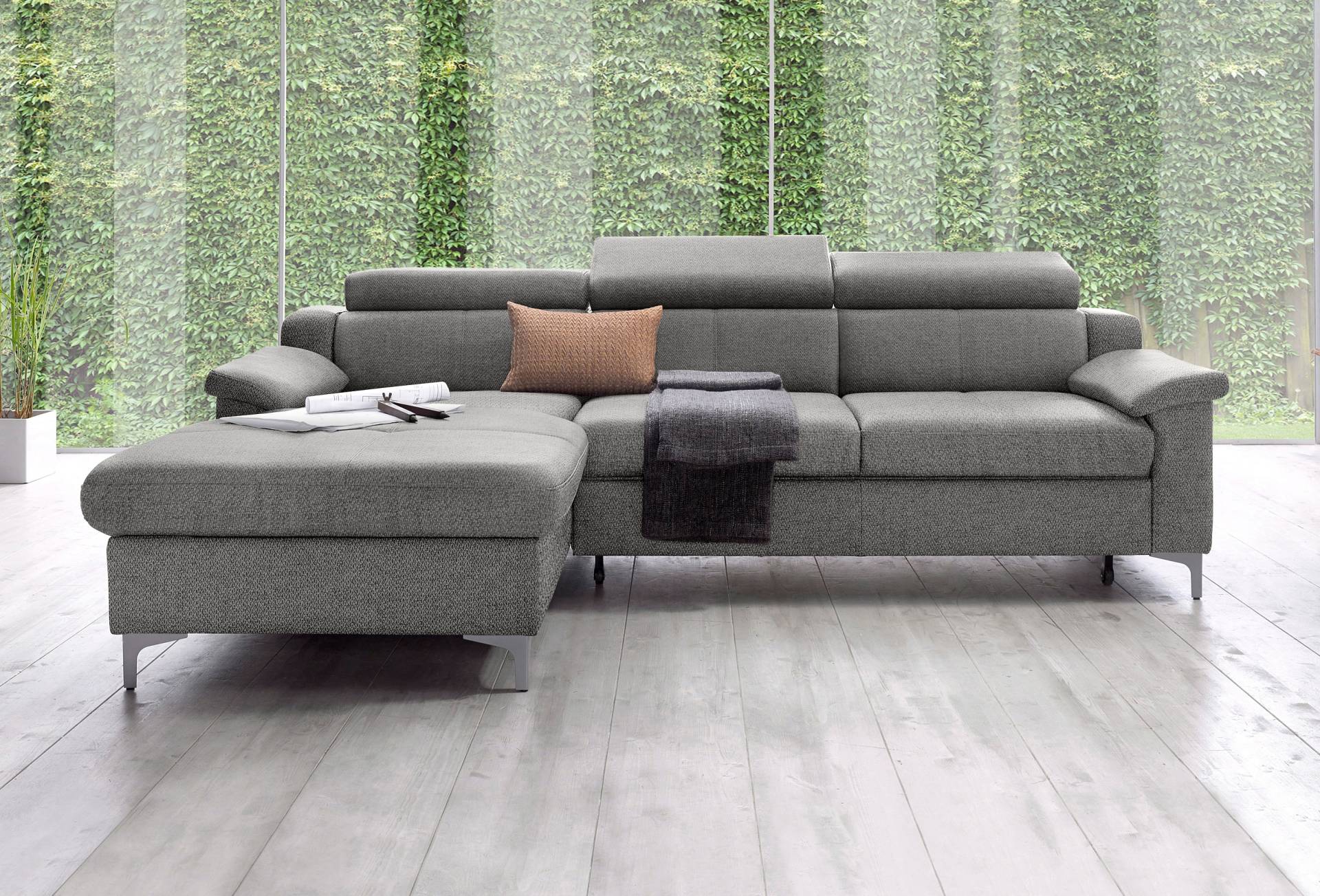 exxpo - sofa fashion Ecksofa »Florenz, aktuelles Design, komfortabler Sitz und bequemen Armlehnen«, mit Kopfteilverstellung, wahlweise Bettfunktion, L-Form von exxpo - sofa fashion