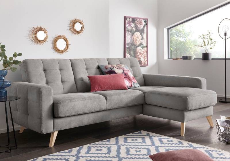 exxpo - sofa fashion Ecksofa »Nappa, kompakt und komfortabel, bequem, zeitloses Design, L-Form«, tolle Detailverarbeitung, inkl. Bettfunktion und Bettkasten von exxpo - sofa fashion