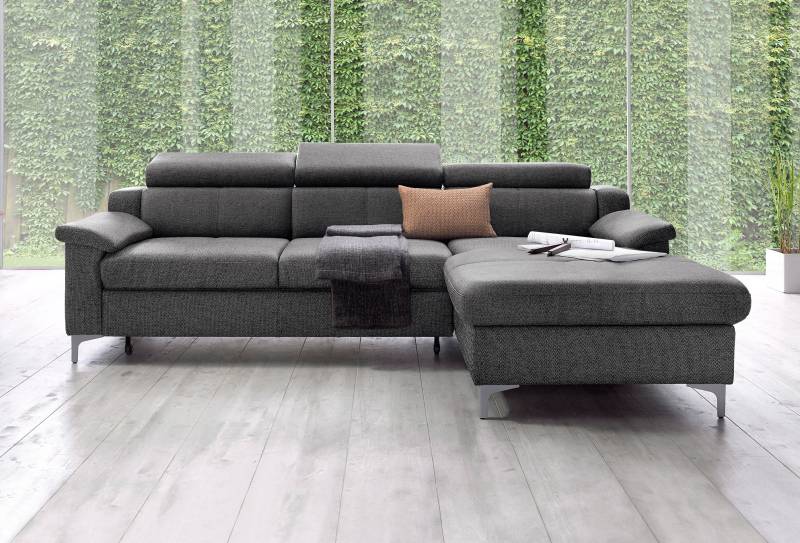 exxpo - sofa fashion Ecksofa »Florenz, aktuelles Design, komfortabler Sitz und bequemen Armlehnen«, mit Kopfteilverstellung, wahlweise Bettfunktion, L-Form von exxpo - sofa fashion