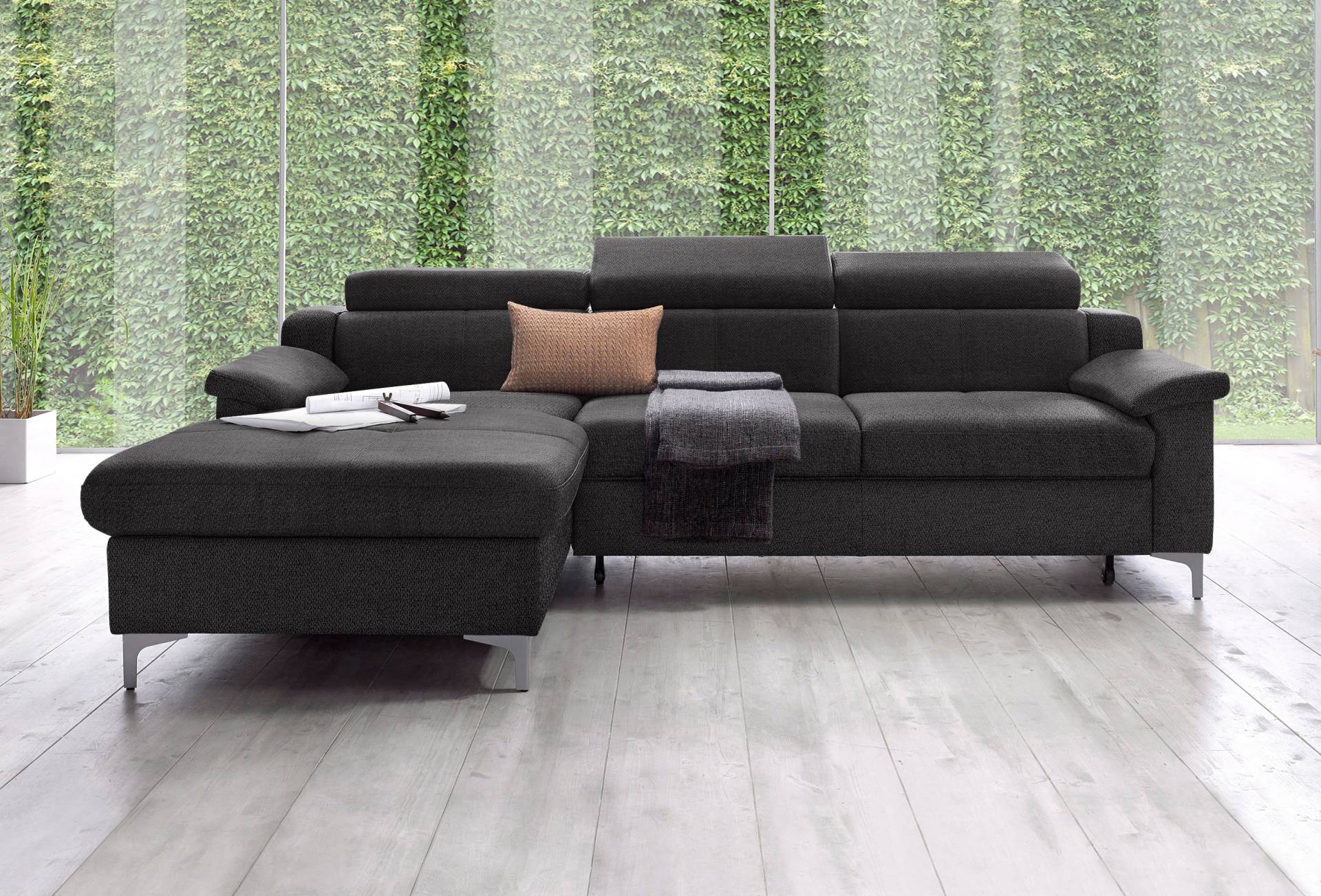 exxpo - sofa fashion Ecksofa »Florenz, aktuelles Design, komfortabler Sitz und bequemen Armlehnen«, mit Kopfteilverstellung, wahlweise Bettfunktion, L-Form von exxpo - sofa fashion