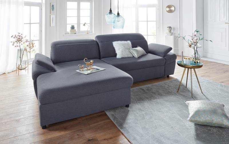 exxpo - sofa fashion Ecksofa »Kyoto, inkl. Kopfteil- und Armteilverstellung, hoher Sitzkomfort«, wahlweise mit Bettfunktion und Bettkasten, hochwertige Bezüge, L-Form von exxpo - sofa fashion