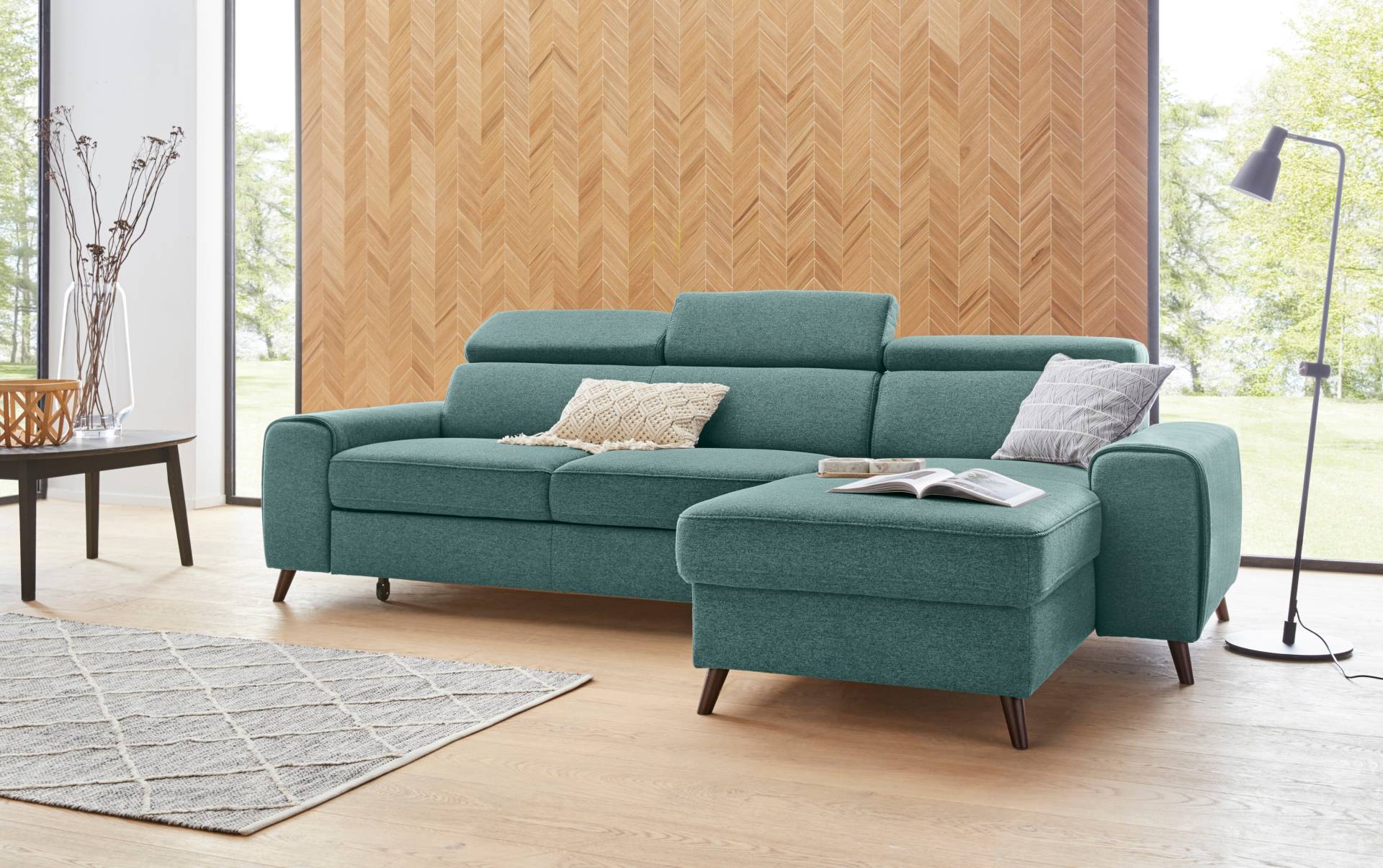 exxpo - sofa fashion Ecksofa »Forza, komfortabler Sitzkomfort und aktuelles Design, L-Form«, inkl. Kopfteilverstellung, wahlweise mit Bettfunktion und Bettkasten von exxpo - sofa fashion