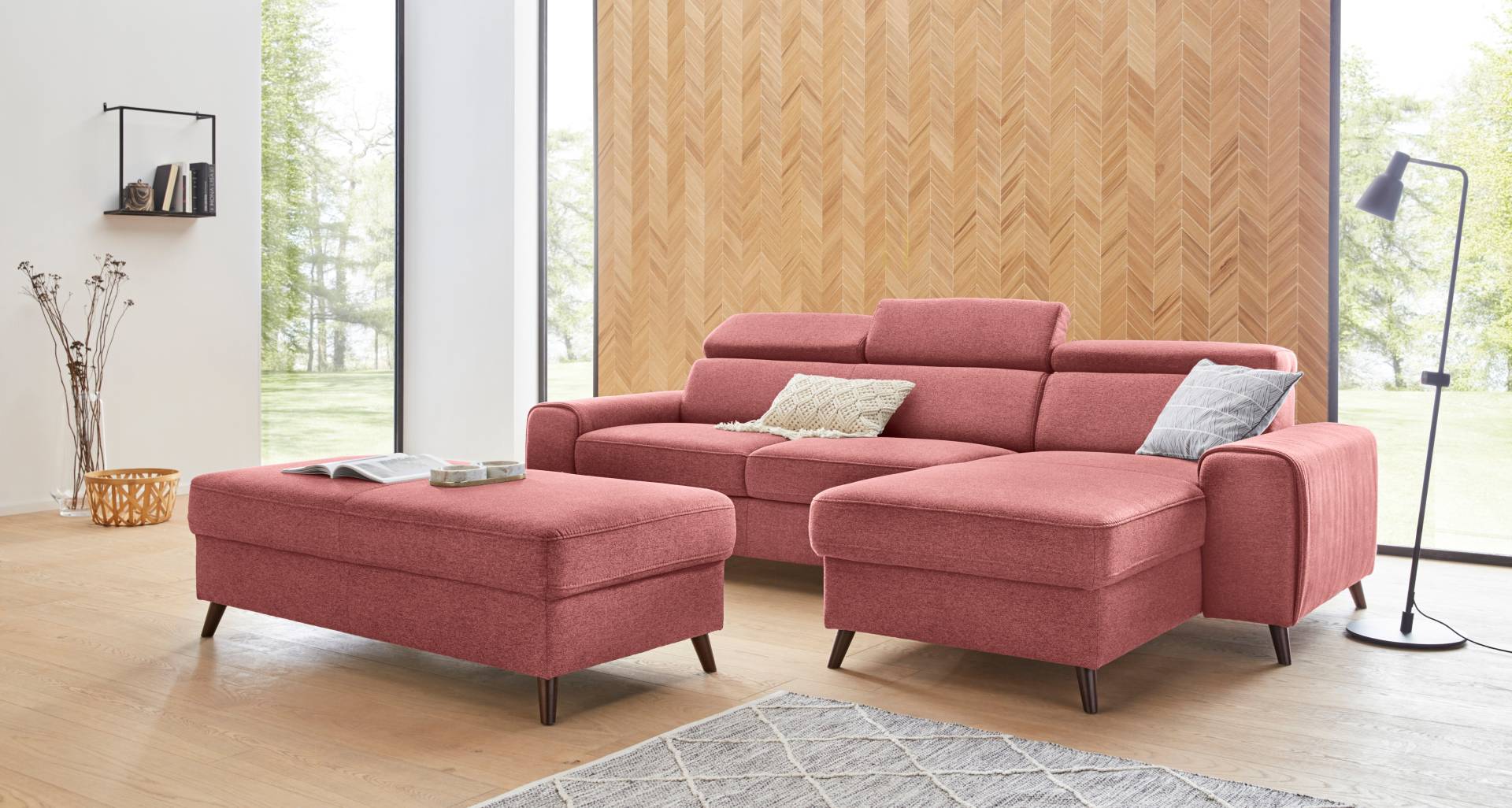 exxpo - sofa fashion Ecksofa »Forza, komfortabler Sitzkomfort und aktuelles Design, L-Form«, inkl. Kopfteilverstellung, wahlweise mit Bettfunktion und Bettkasten von exxpo - sofa fashion