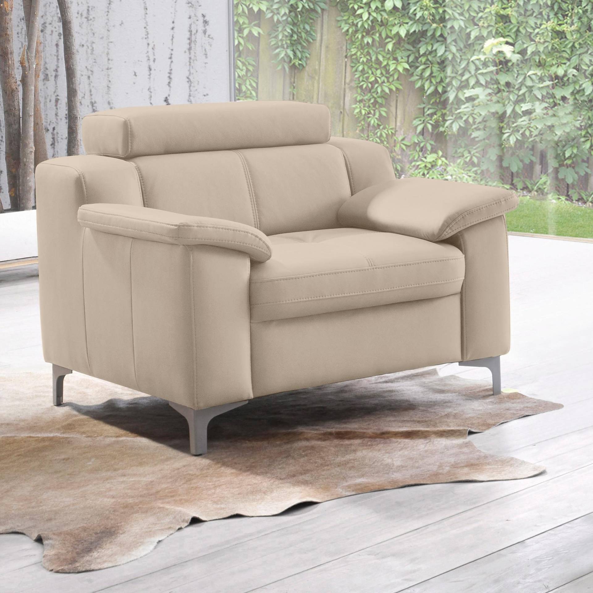 exxpo - sofa fashion Sessel »Florenz, Loungesessel, Relaxsessel mit hohem Sitzkomfort, modern«, bequeme Armlehnen, hochhwertige Detailverarbeitung von exxpo - sofa fashion