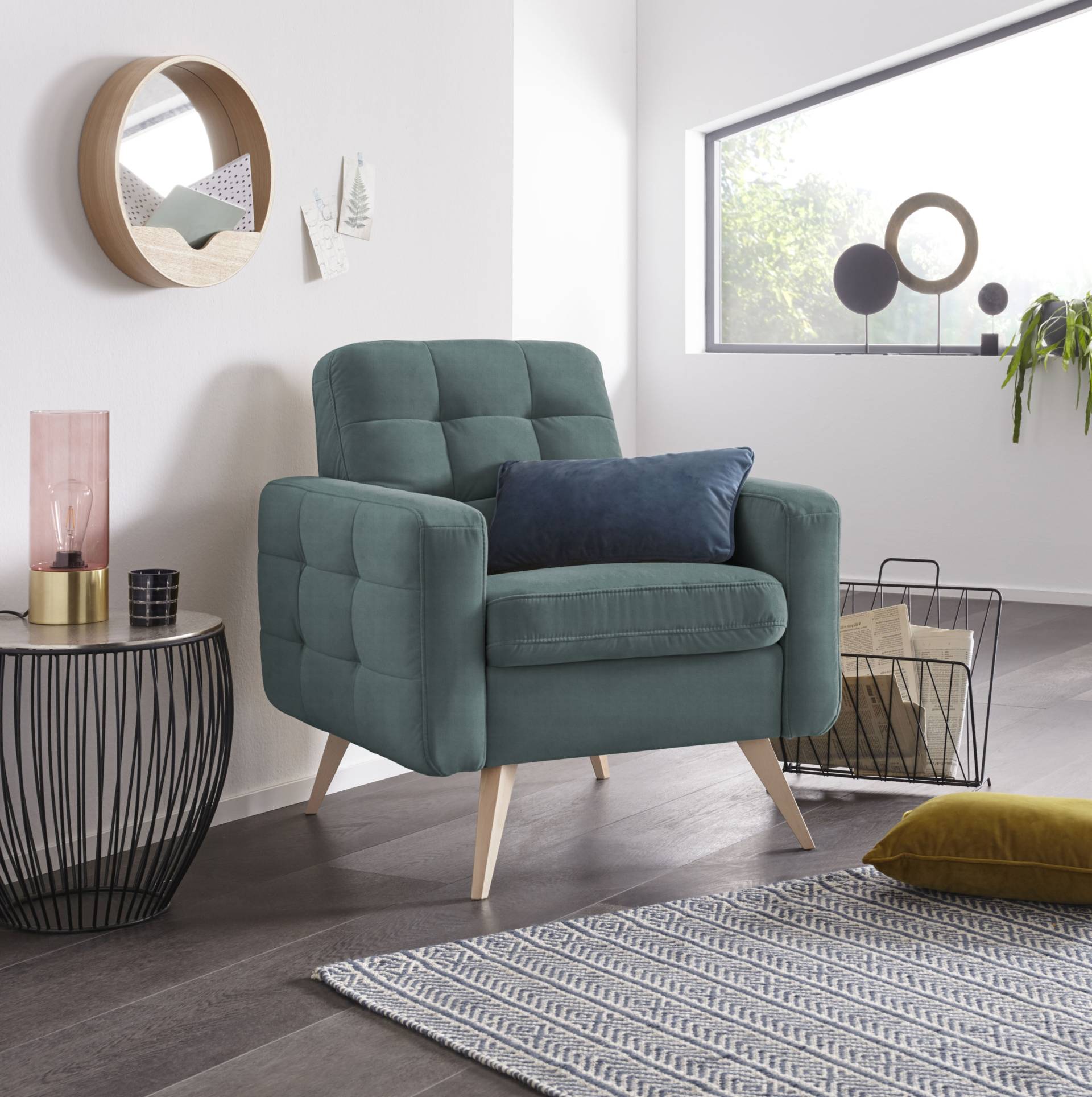 exxpo - sofa fashion Sessel »Nappa, Loungesessel, aktuelle Rückensteppung, bequem und modern«, hoher Holzfuss exxpo - sofa fashion Sessel »Nappa, Loungesessel, aktuelle Rückensteppung, bequem und modern«, hoher Holzfuss von exxpo - sofa fashion