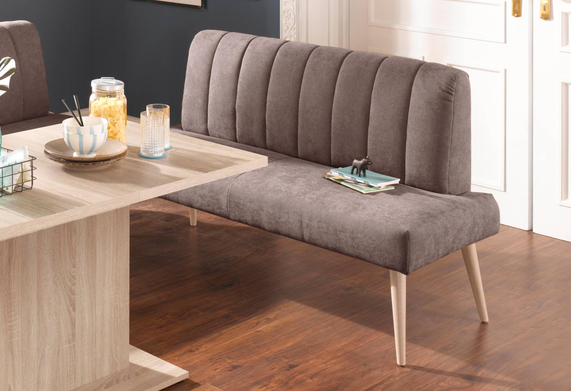 exxpo - sofa fashion Sitzbank »Costa, moderne Rückensteppung, bequem und elegant, hoher Holzfuss«, hochwertige Detailverarbeitung, Frei im Raum stellbar von exxpo - sofa fashion