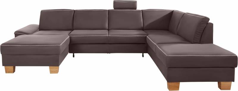 exxpo - sofa fashion Wohnlandschaft »Croma, hochwertige Detailverarbeitung, mit aktueller Kontrastnaht«, bequem, wahlweise mit Bettfunktion und Bettkasten, U-Form von exxpo - sofa fashion