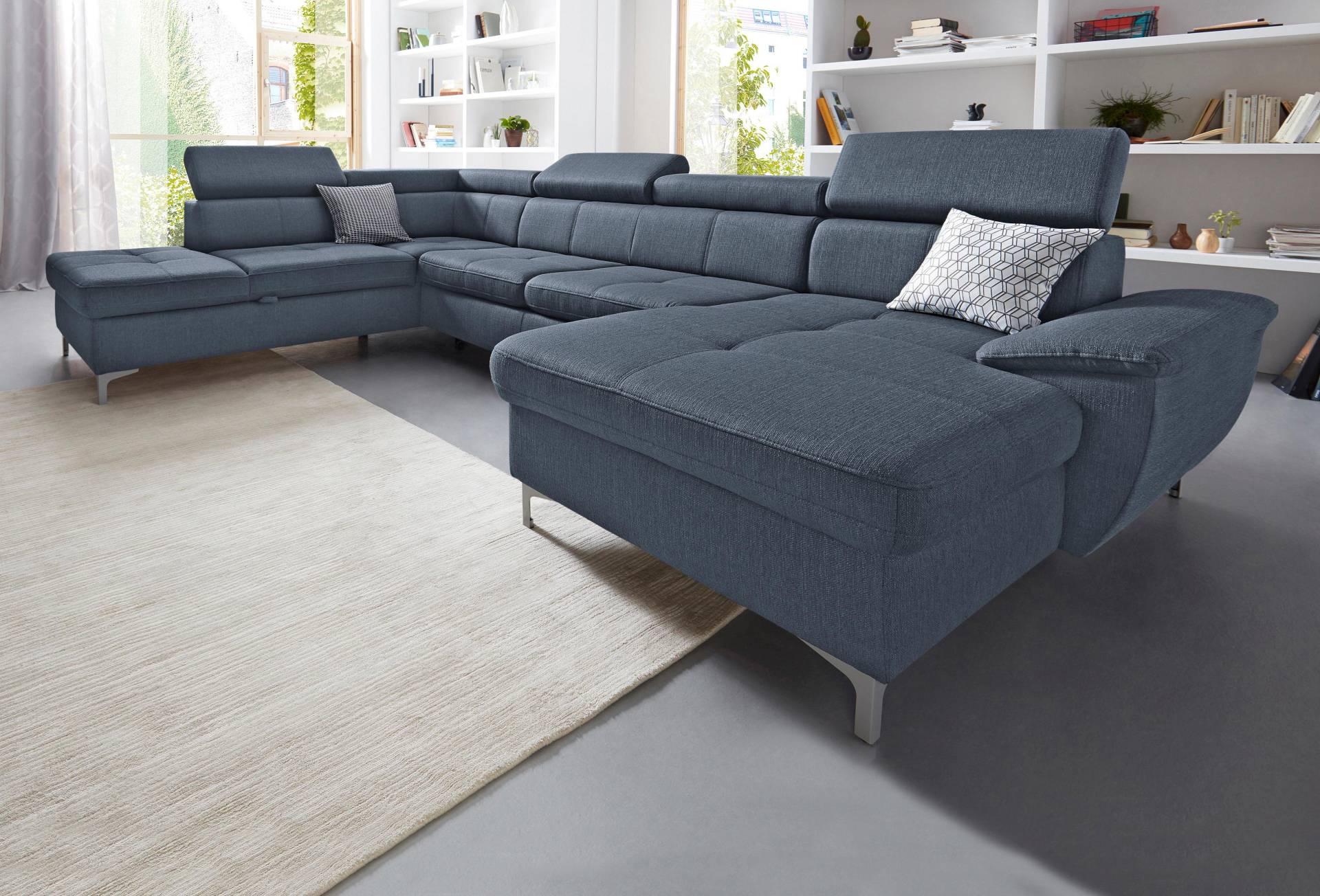 exxpo - sofa fashion Wohnlandschaft »Azzano, komfortabel und bequem, tolle Detailverarbeitung, U-Form«, inkl. Kopfteilverstellung, wahlweise mit Bettfunktion und Bettkasten von exxpo - sofa fashion