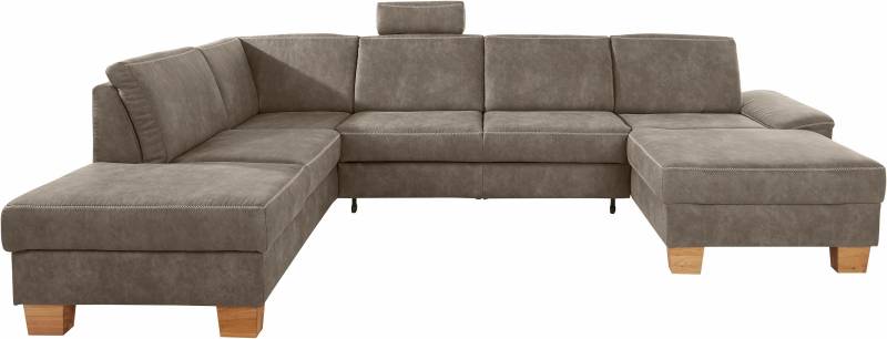 exxpo - sofa fashion Wohnlandschaft »Croma, hochwertige Detailverarbeitung, mit aktueller Kontrastnaht«, bequem, wahlweise mit Bettfunktion und Bettkasten, U-Form von exxpo - sofa fashion