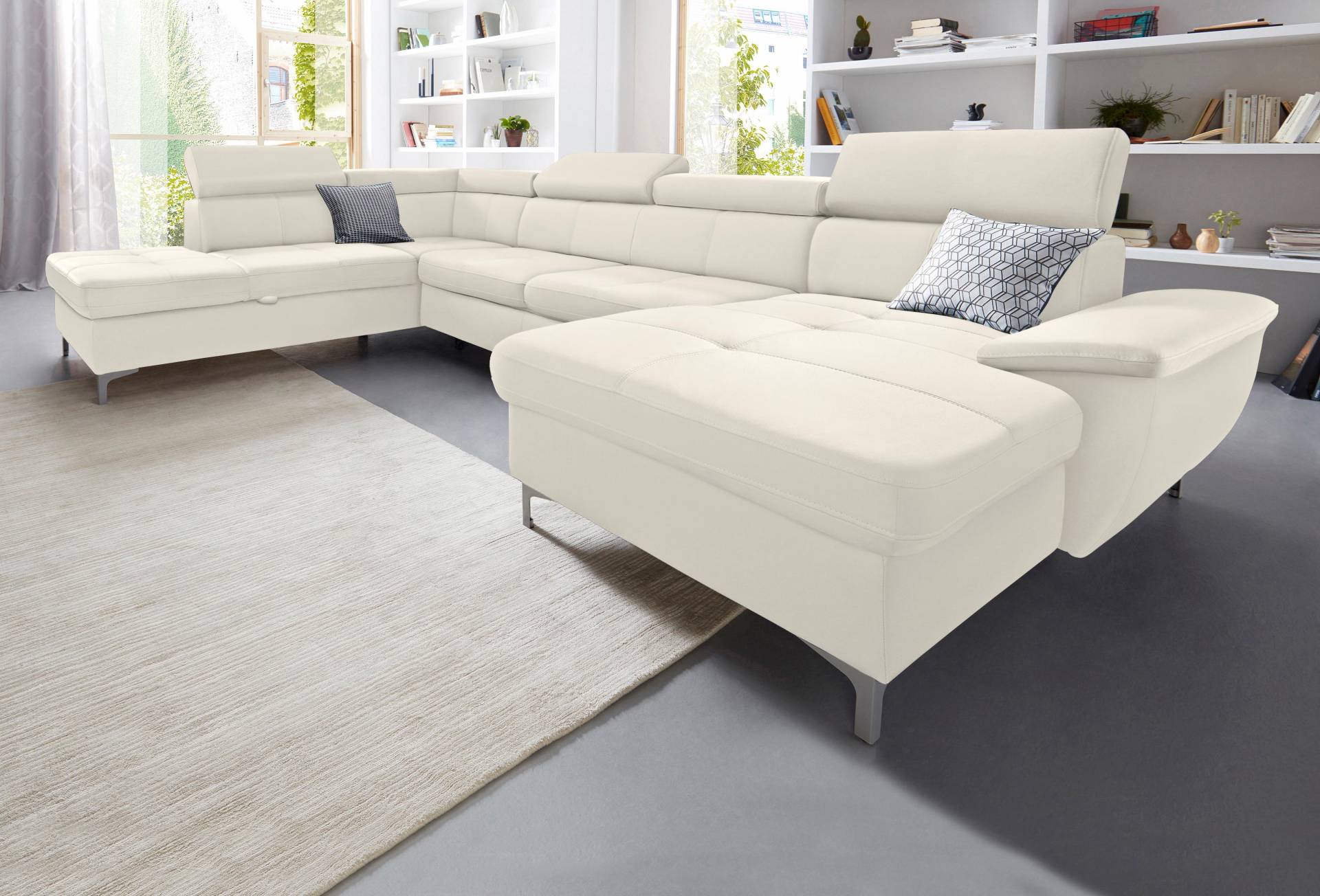 exxpo - sofa fashion Wohnlandschaft »Azzano, komfortabel und bequem, tolle Detailverarbeitung, U-Form«, inkl. Kopfteilverstellung, wahlweise mit Bettfunktion und Bettkasten von exxpo - sofa fashion