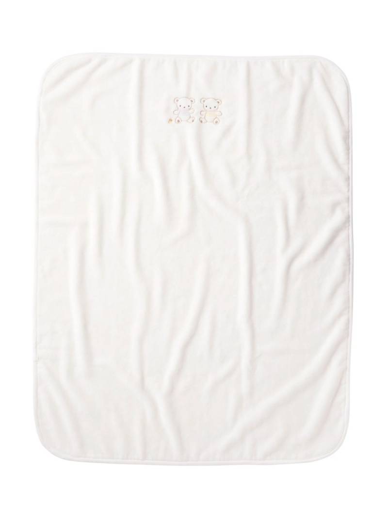 familiar bear-embroidered cotton sleeping bag - White von familiar