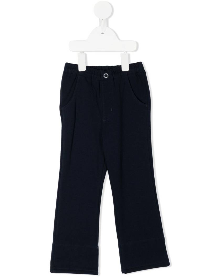 familiar elasticated-waist straight-leg trousers - Blue von familiar