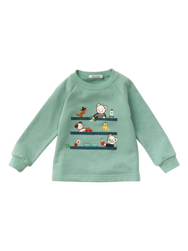 familiar graphic-print cotton sweatshirt - Green von familiar