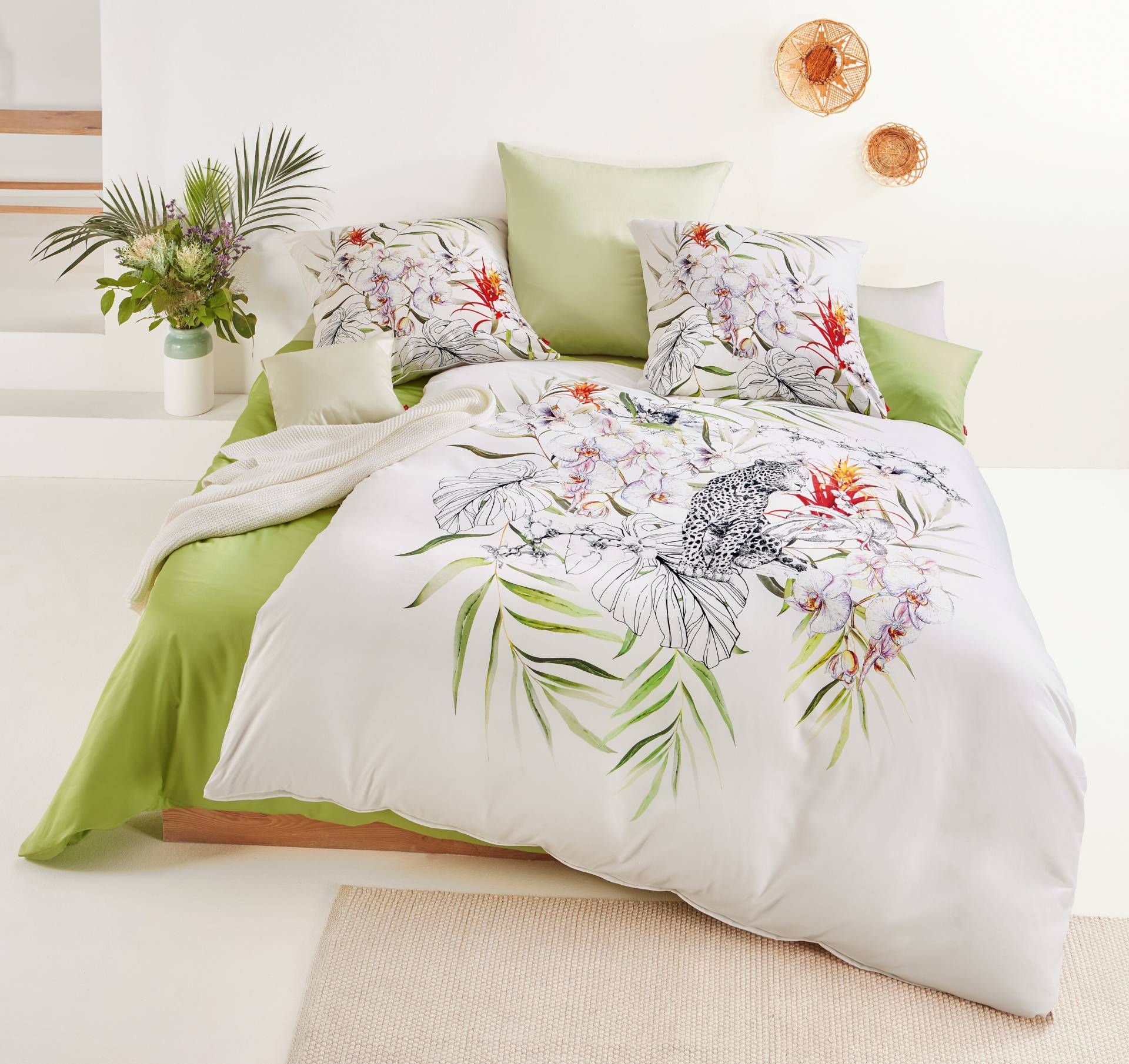 fleuresse Wendebettwäsche »Bed Art S 4197 (2/3tlg.)«, (2 tlg.), Mako-Satin, mit royaler Raubkatze von fleuresse