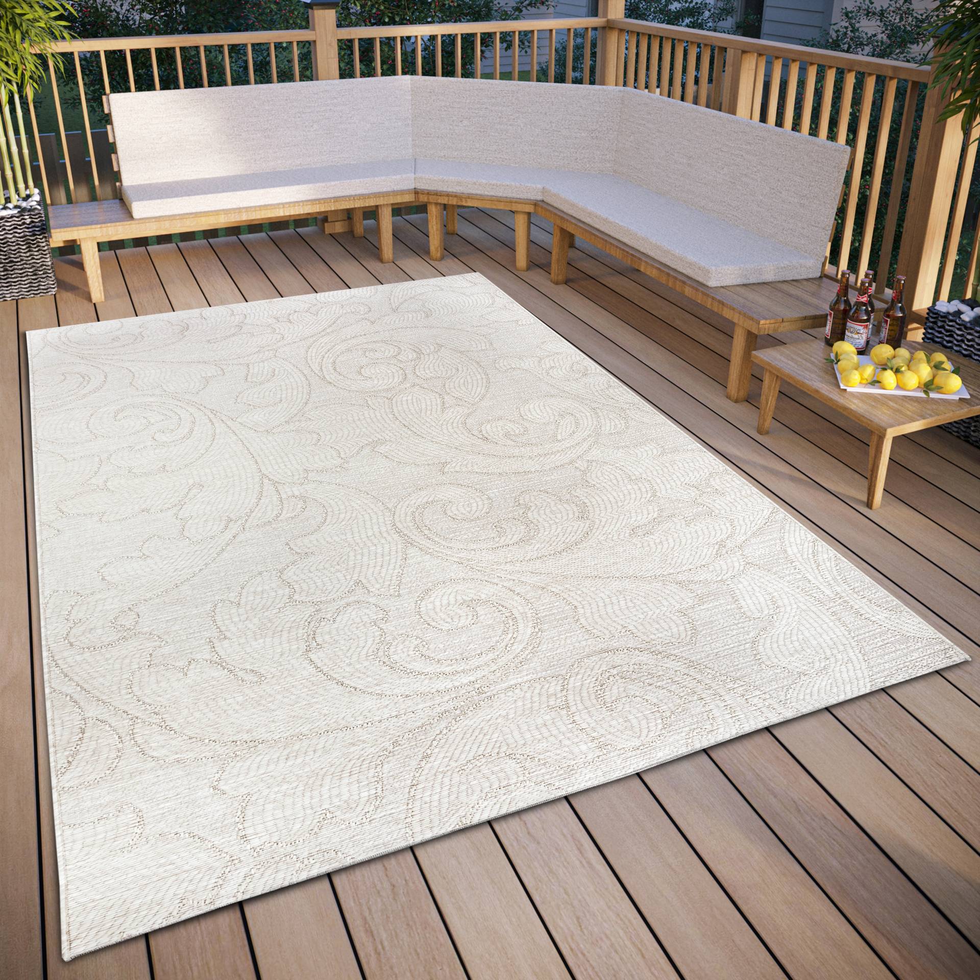 freundin Home Collection Teppich »Palau«, rechteckig, 4 mm Höhe, In und Outdoor, Flachgewebe, wetterfest, pflegeleicht, robust von freundin Home Collection