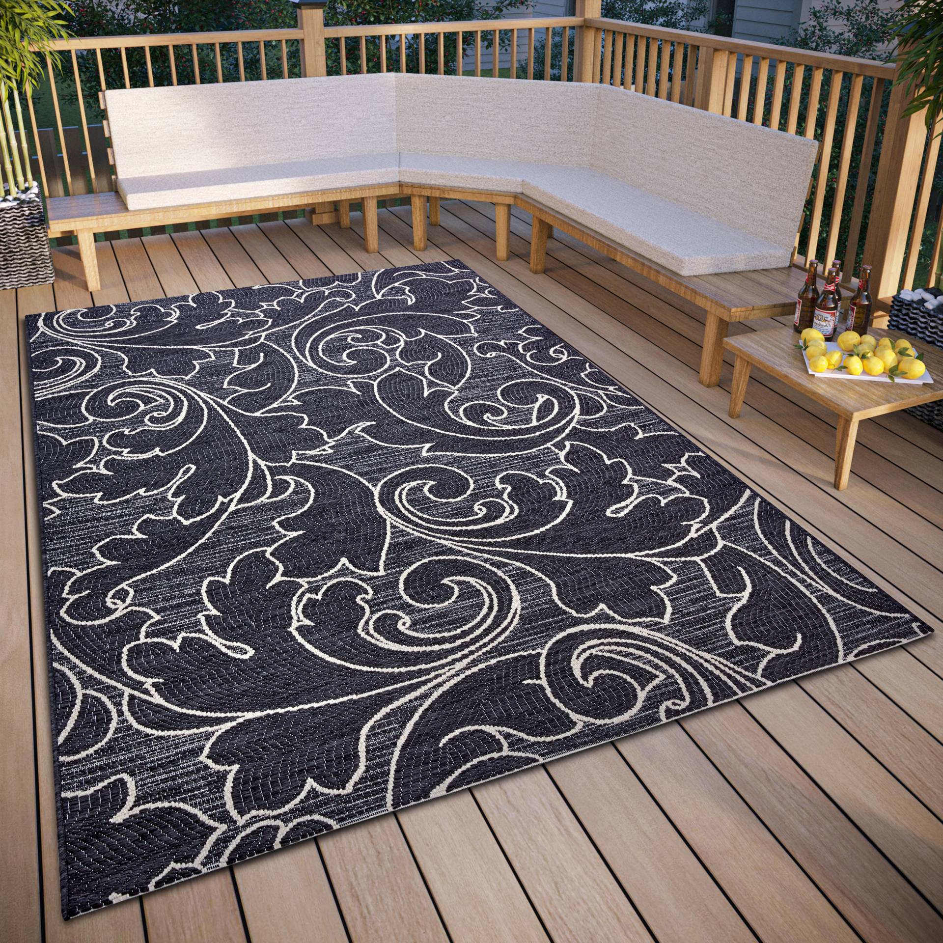 freundin Home Collection Teppich »Palau«, rechteckig, 4 mm Höhe, In und Outdoor, Flachgewebe, wetterfest, pflegeleicht, robust von freundin Home Collection