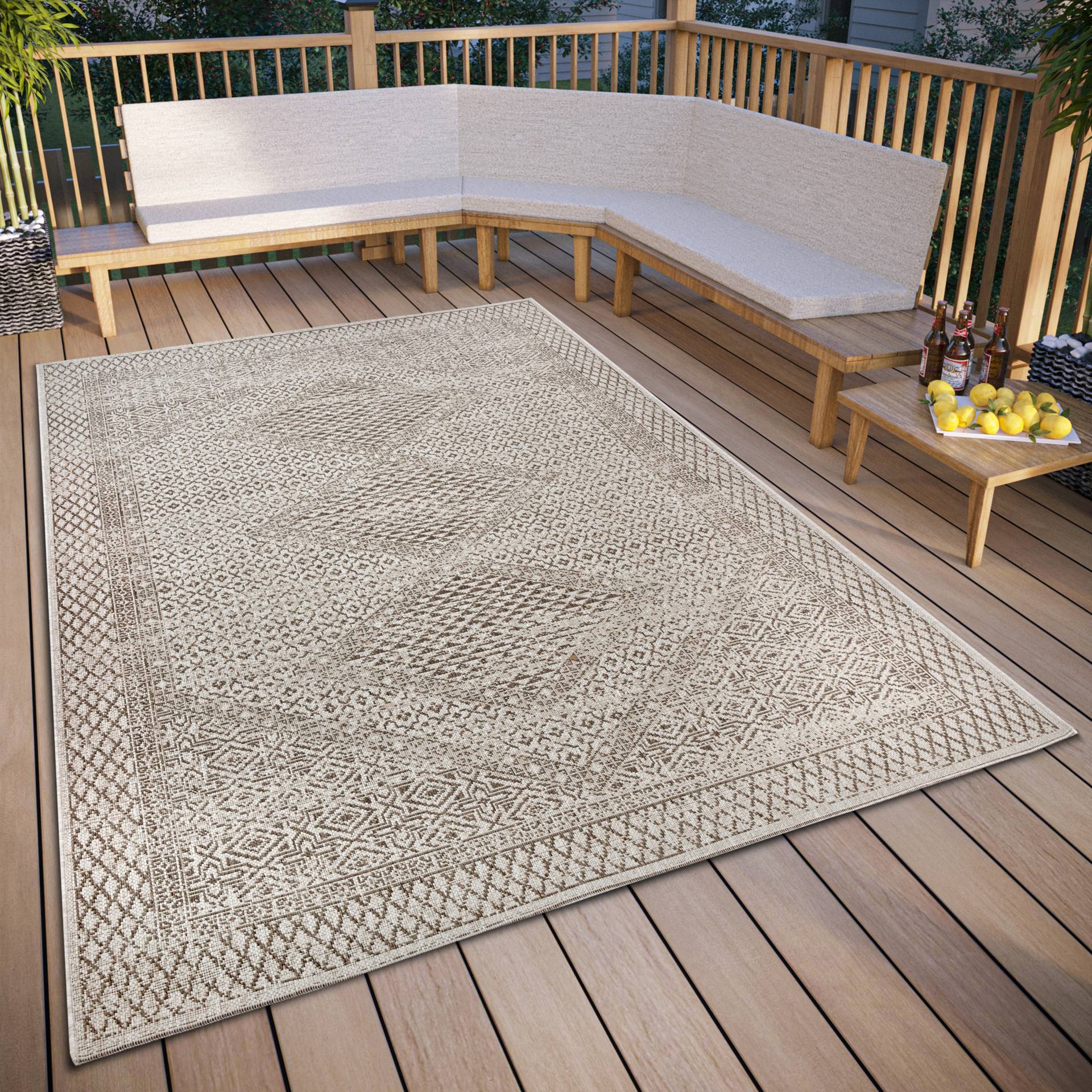 freundin Home Collection Teppich »Sophie«, rechteckig, In und Outdoor, Flachgewebe, wetterfest, pflegeleicht, robust von freundin Home Collection