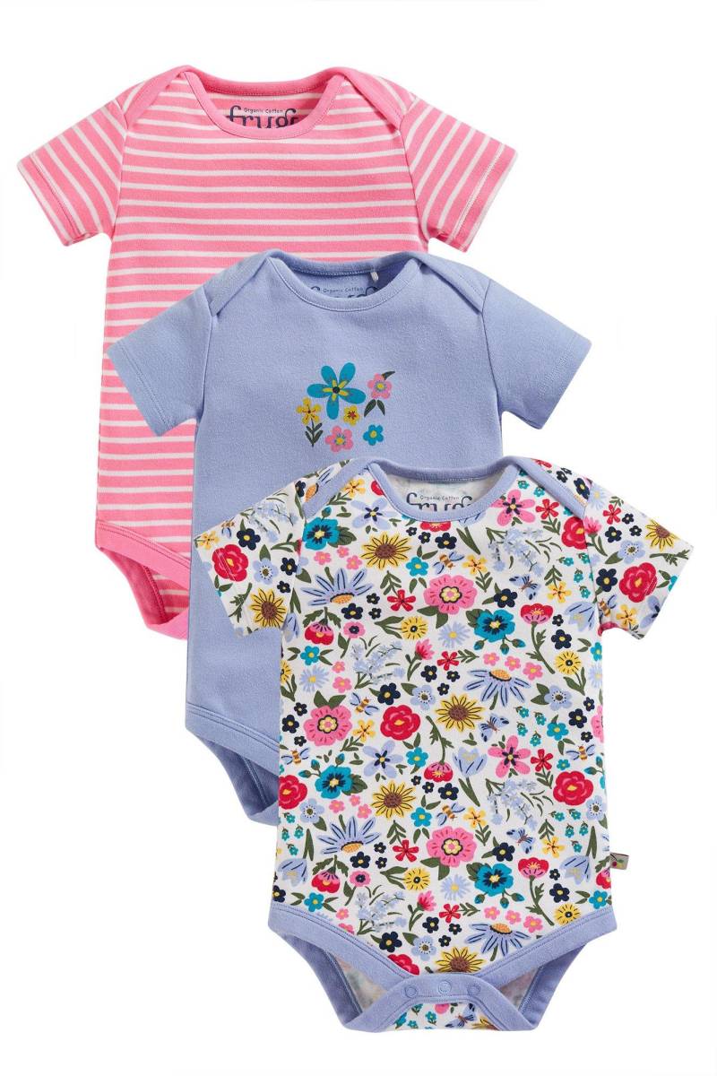 Baby Body 3er Pack Blumen Unisex Multicolor 86/92 von frugi