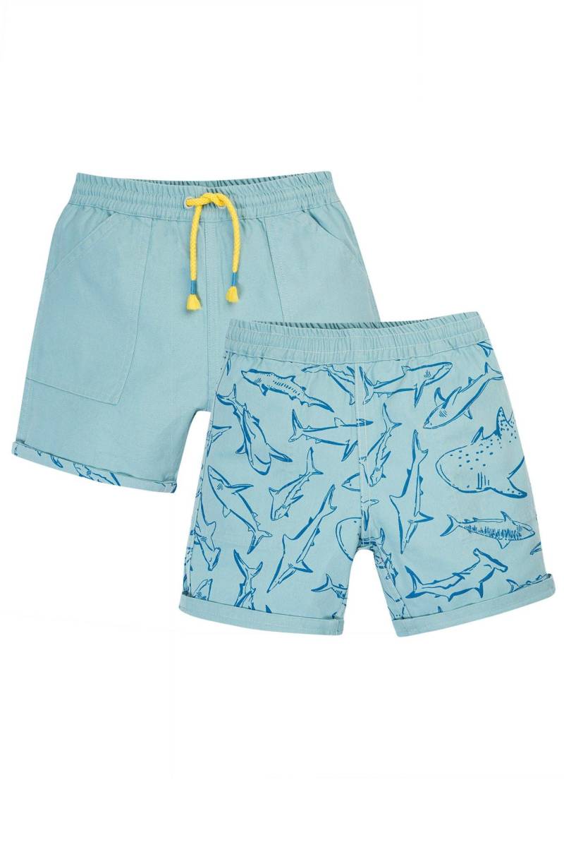 Jungen Shorts Rocky Reversible Unisex Blau 110/116 von frugi