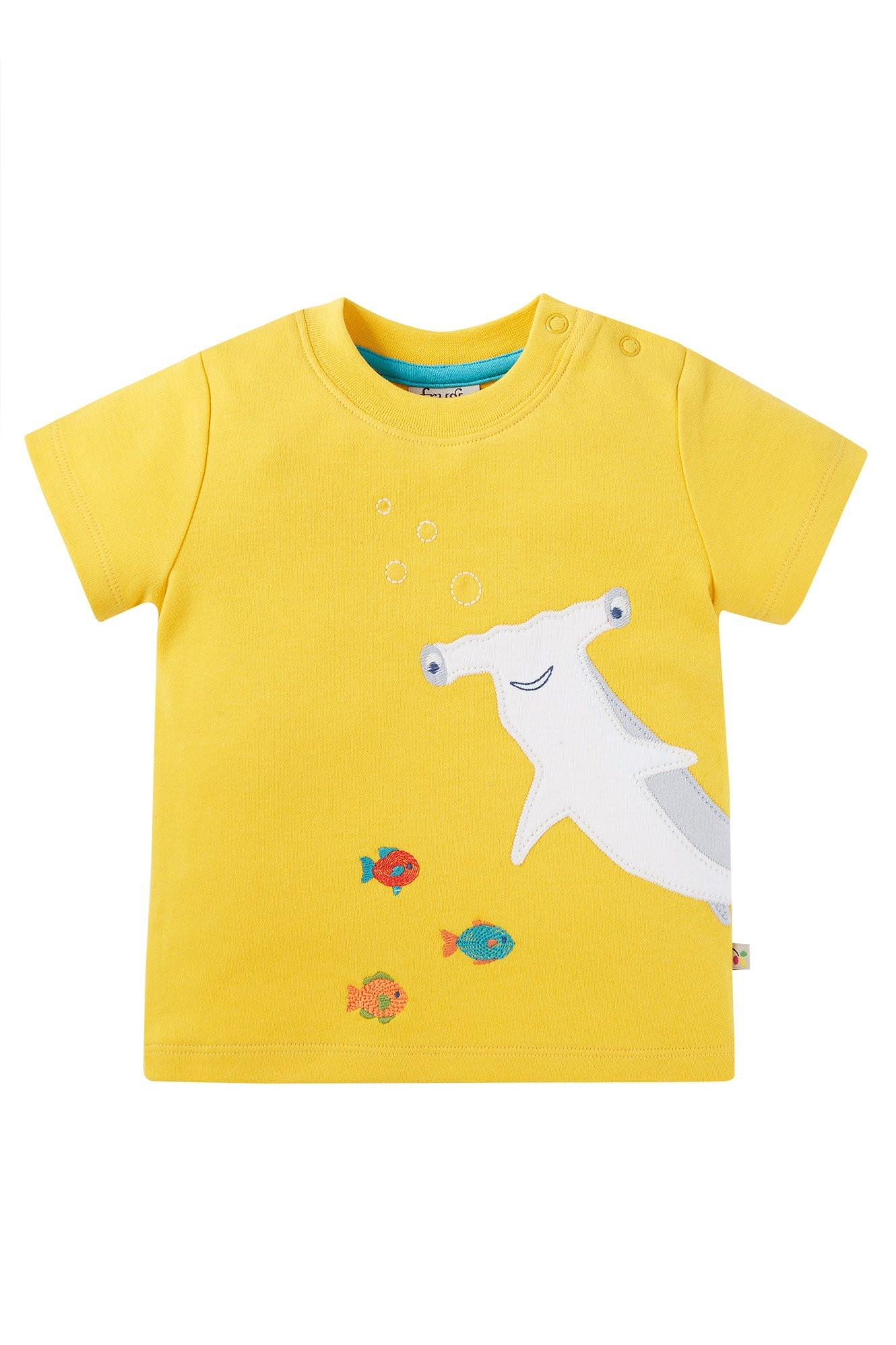 Kleinkinder T-shirt Dandelion/shark Mädchen Gelb 92/98 von frugi