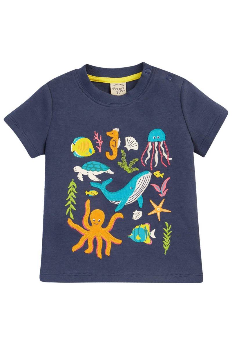 Kleinkinder T-shirt Little Creature Jungen Blau 86/92 von frugi