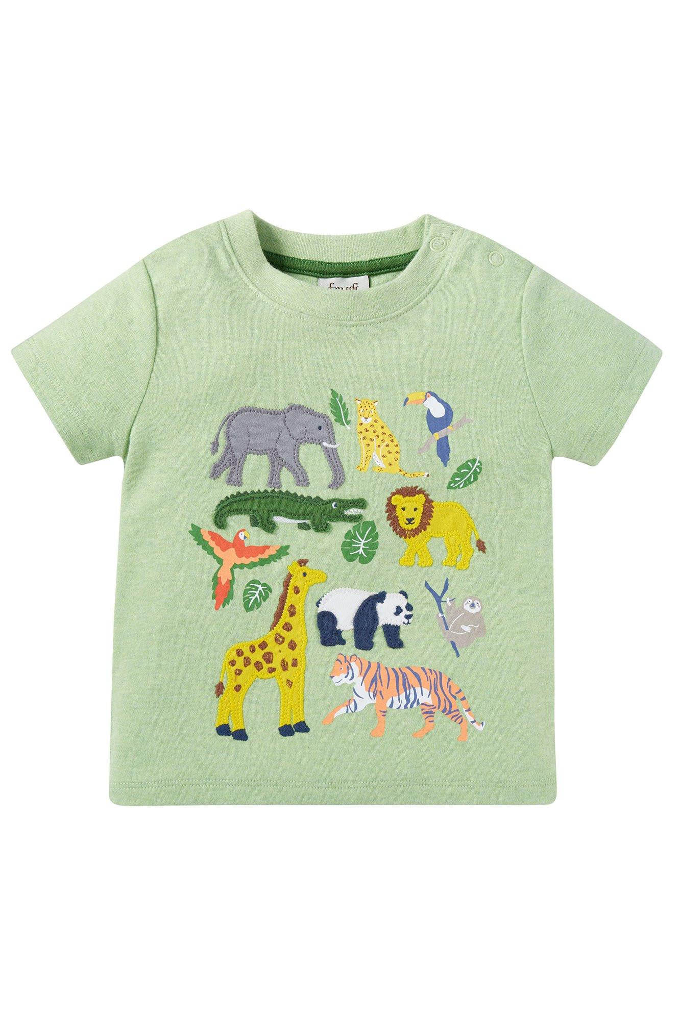 Kleinkinder T-shirt Little Creature Mädchen Grün 92/98 von frugi