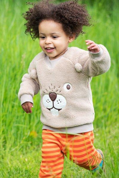 Kleinkinder Fleecepullover Ted Jungen Beige 86/92 von frugi