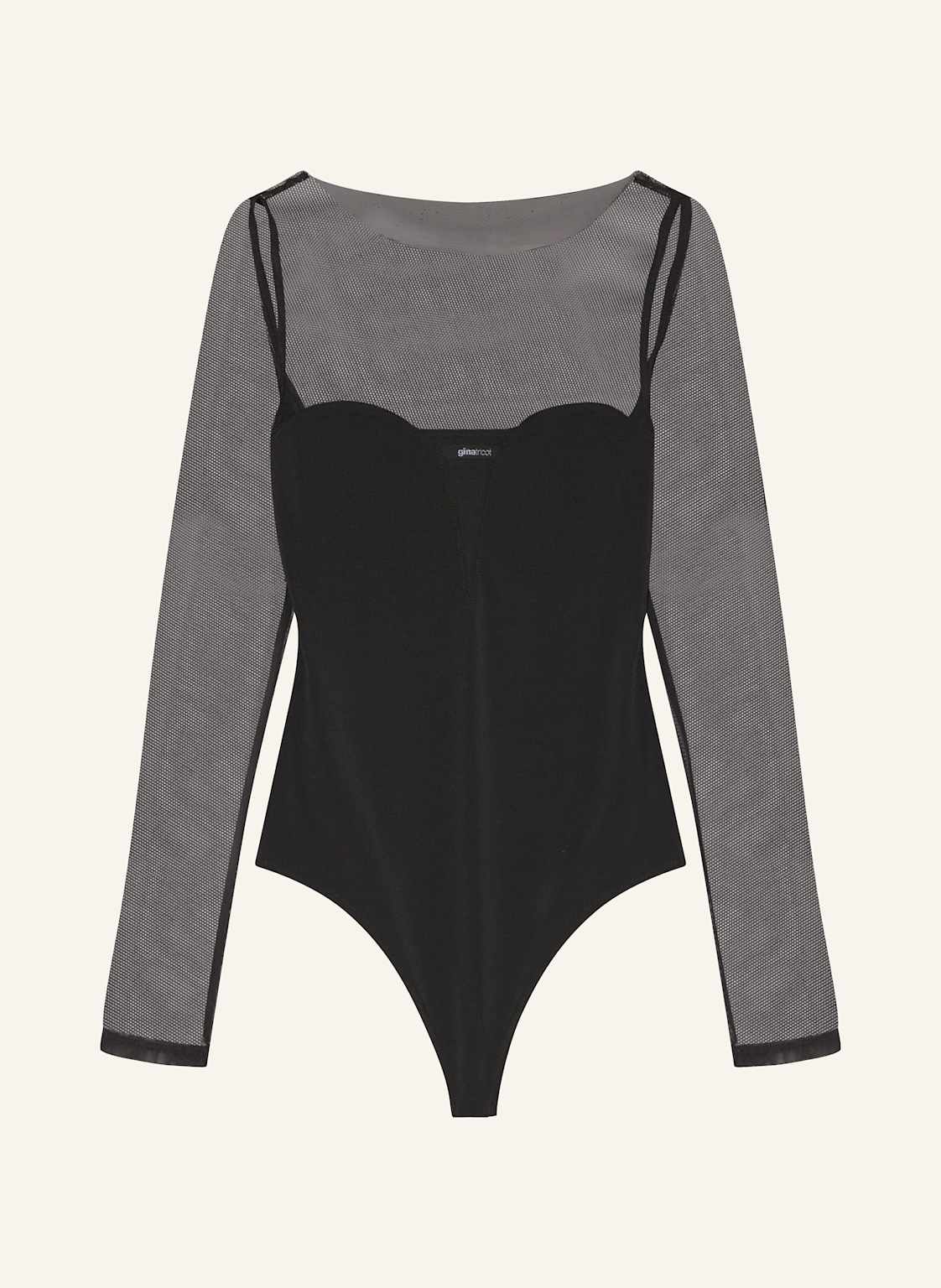 Gina Tricot String-Body Mit Mesh schwarz von gina tricot