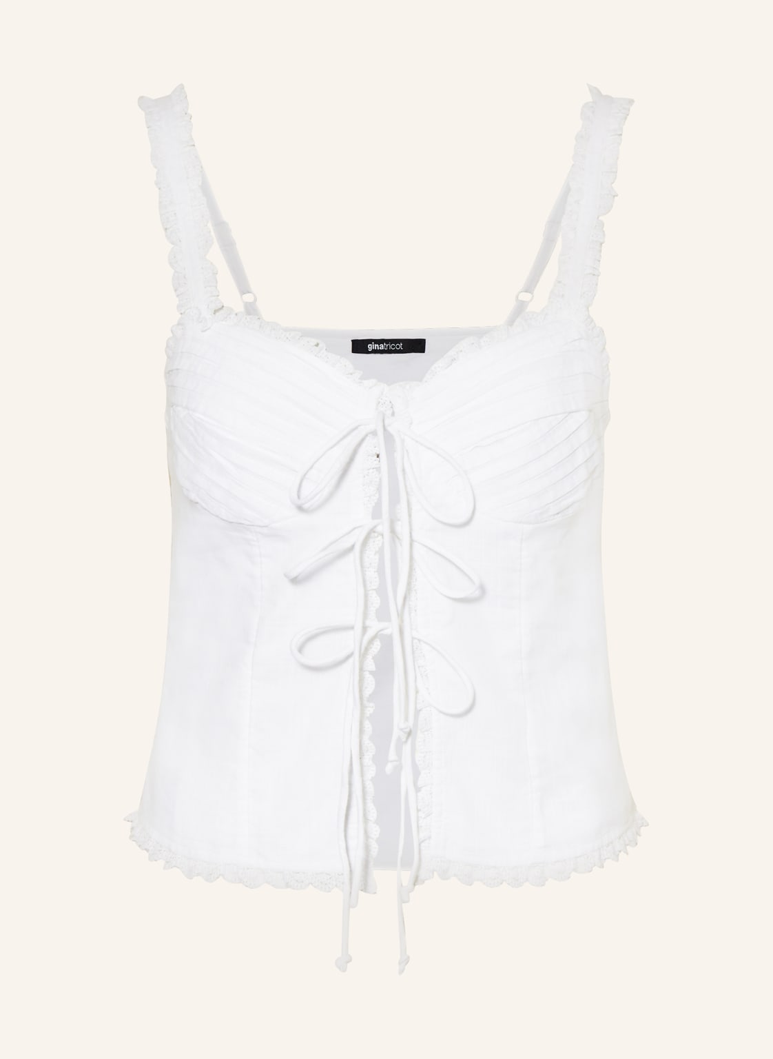 Gina Tricot Top Mit Spitze weiss von gina tricot