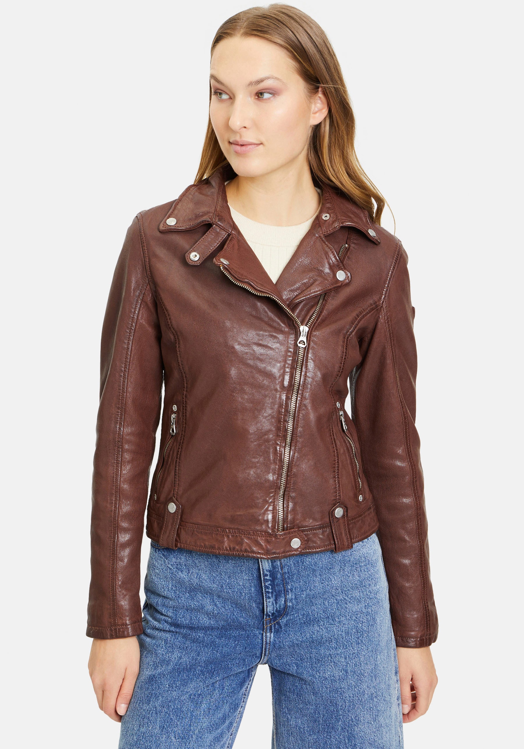 Mauritius Lederjacke »GWFaye W23«, mit bedrucktem Innenfutter Mauritius Lederjacke »GWFaye W23«, mit bedrucktem Innenfutter von Mauritius
