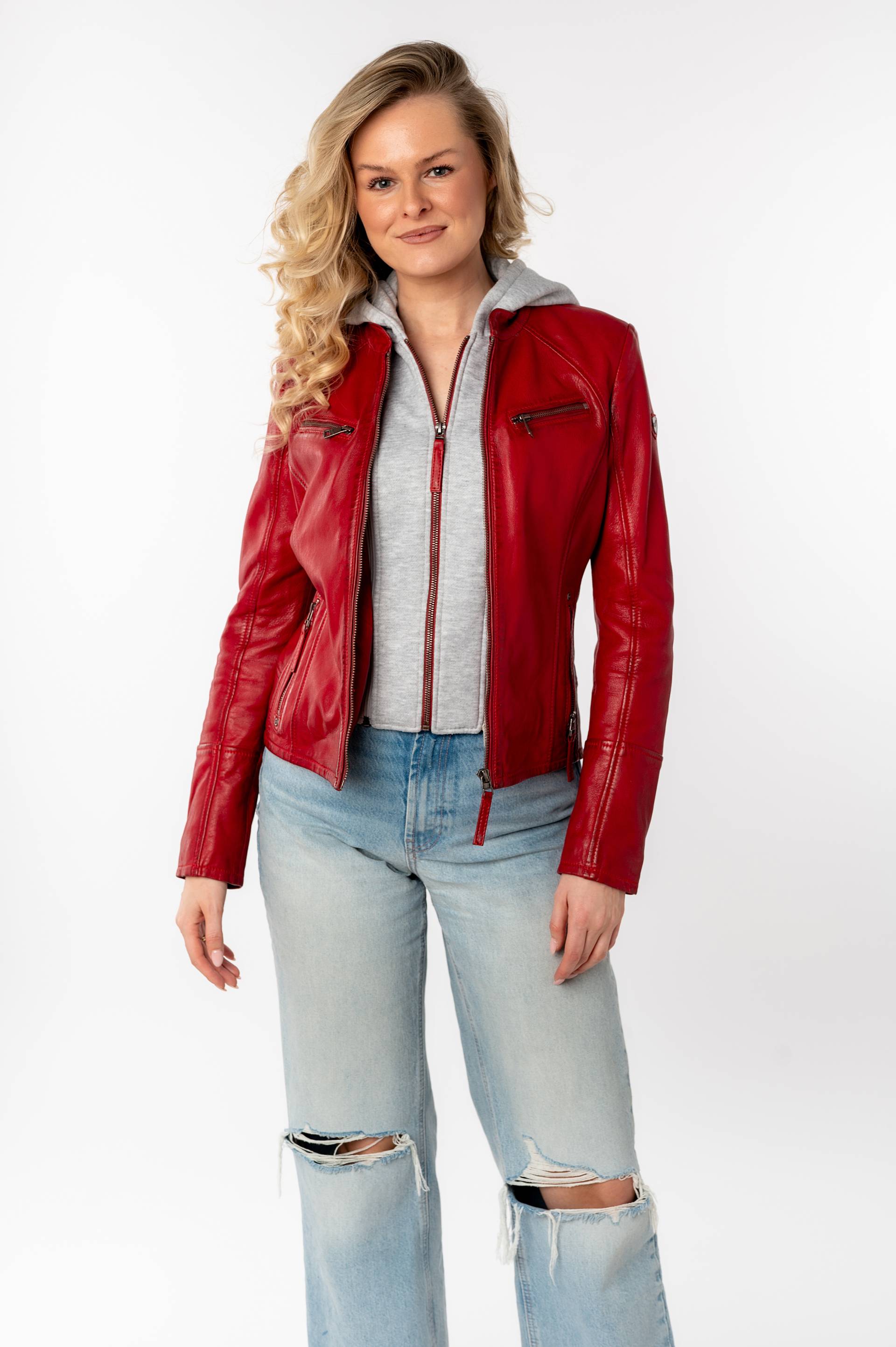 Mauritius Lederjacke »NOLA«, mit Kapuze, Two-in-One Style - mit abnehmbarer Jersey-Kapuze Mauritius Lederjacke »NOLA«, mit Kapuze, Two-in-One Style - mit abnehmbarer Jersey-Kapuze von Mauritius
