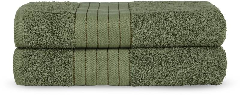 good morning Badetuch »Uni Towels«, (2 St., 2er Set Badetücher 70 x 140 cm), Baumwolle, Walkfrottee, Bordüre, 500 GSM, Weich, Einfarbig, Schwarz von good morning