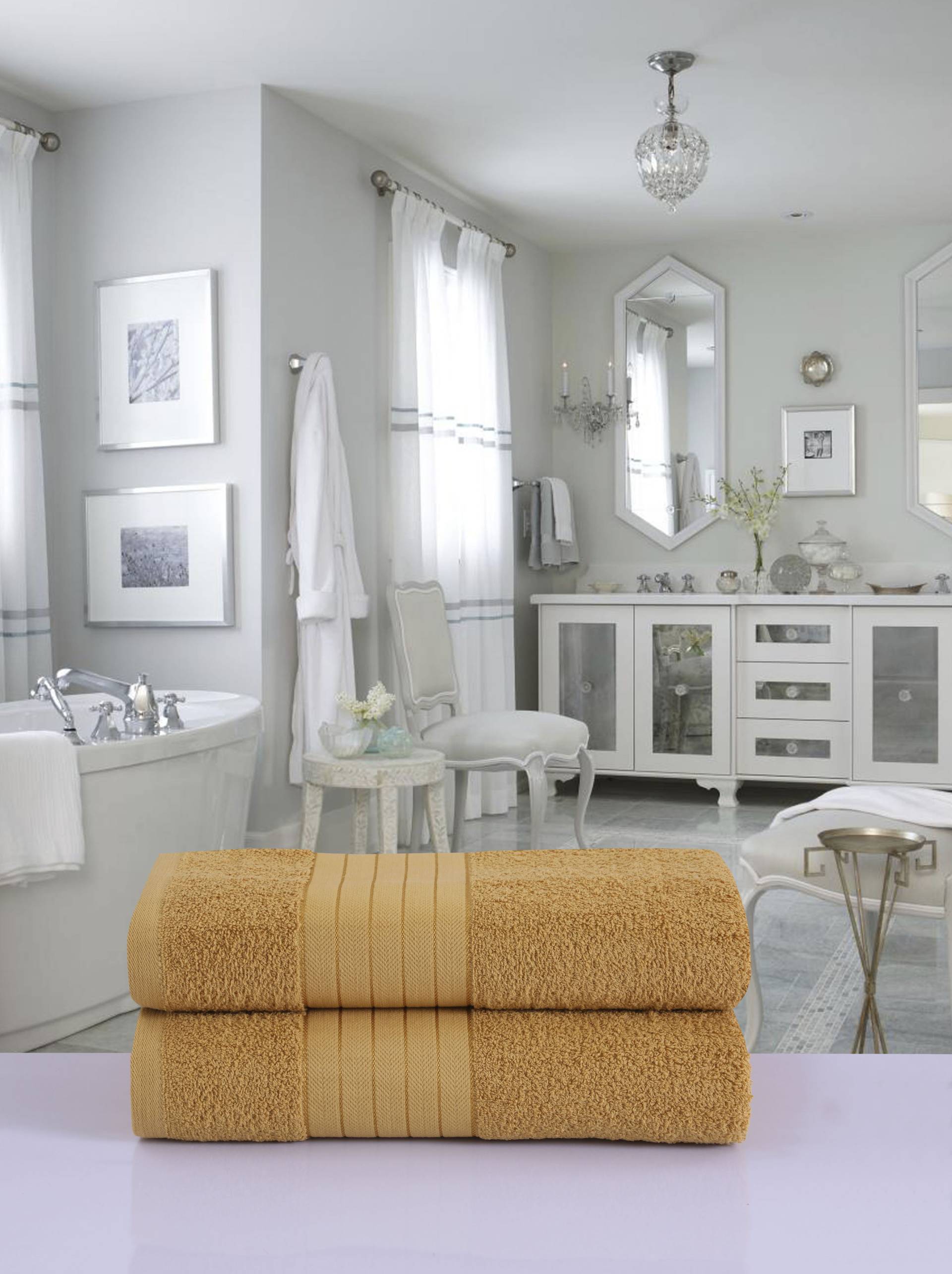 good morning Badetuch »Uni Towels«, (2 St.), mit gewebtem Rand von good morning